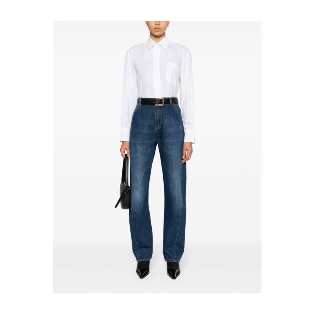 Victoria Beckham Witte Poplin Logo Overhemd White Dames