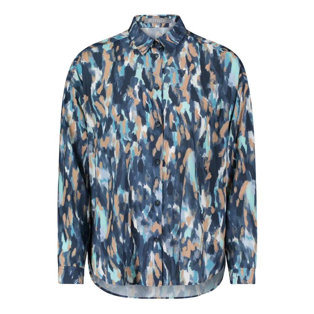 Betty & Co Blouse met Print Blue Dames