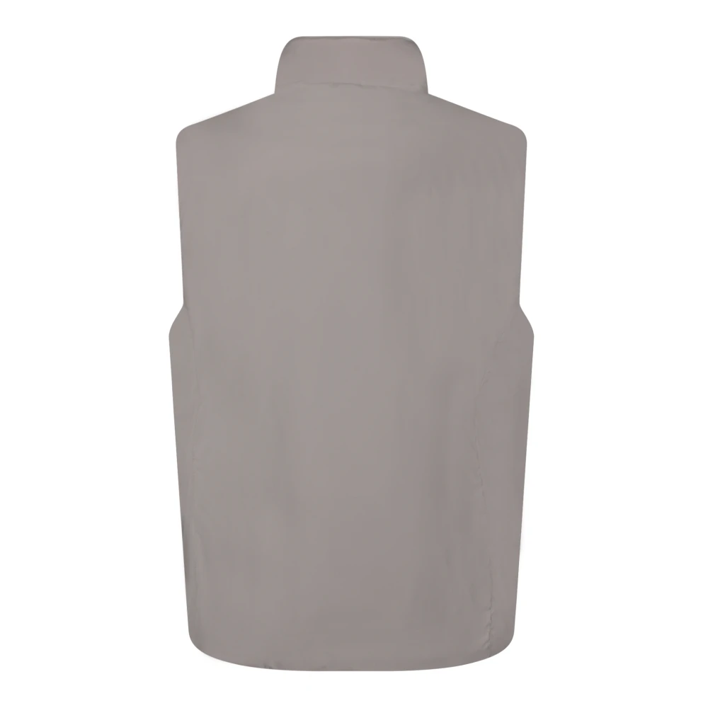 Moorer Nylon Mouwloos Vest met Hoge Kraag Gray Heren