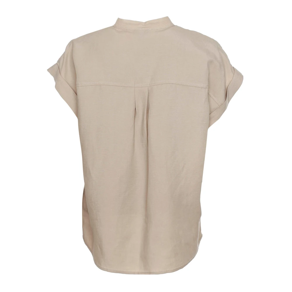 Woolrich Oversized Linnen Blend Shirt Beige Dames