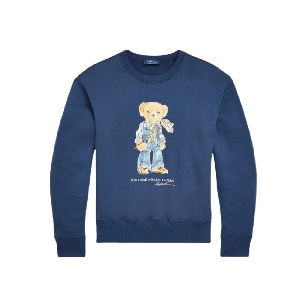 Polo Ralph Lauren Casual katoenen sweatshirt met Polo Bear Blue Dames