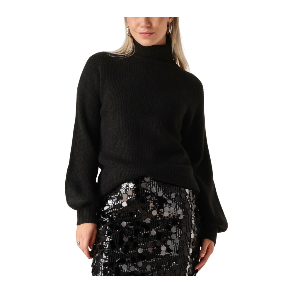 My Essential Wardrobe Zwarte Rollneck Pullover Lunamw Black Dames