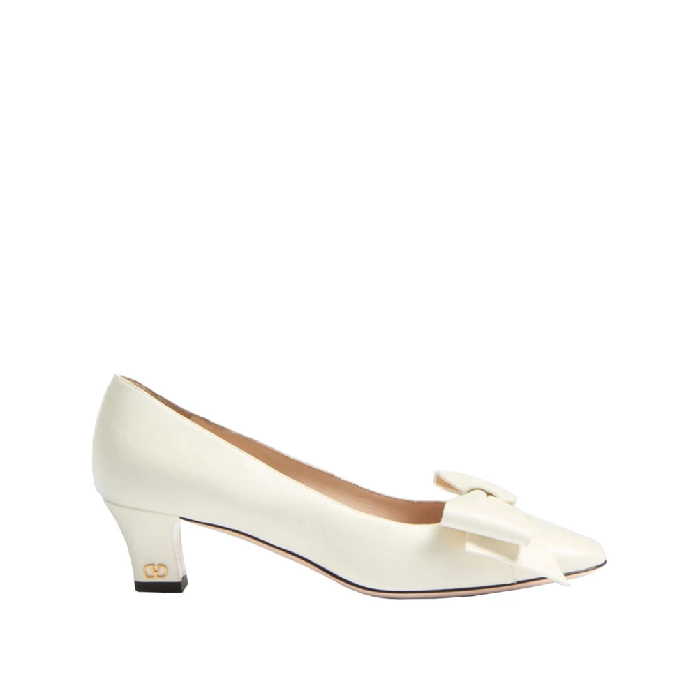 Valentino Gold/White Decollete Leather Pump - Image 2