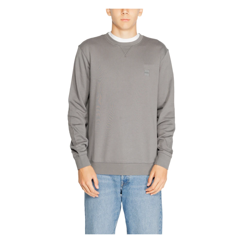 Hugo Boss Grijze Effen Gebreide Heren Herfst Winter Gray Heren