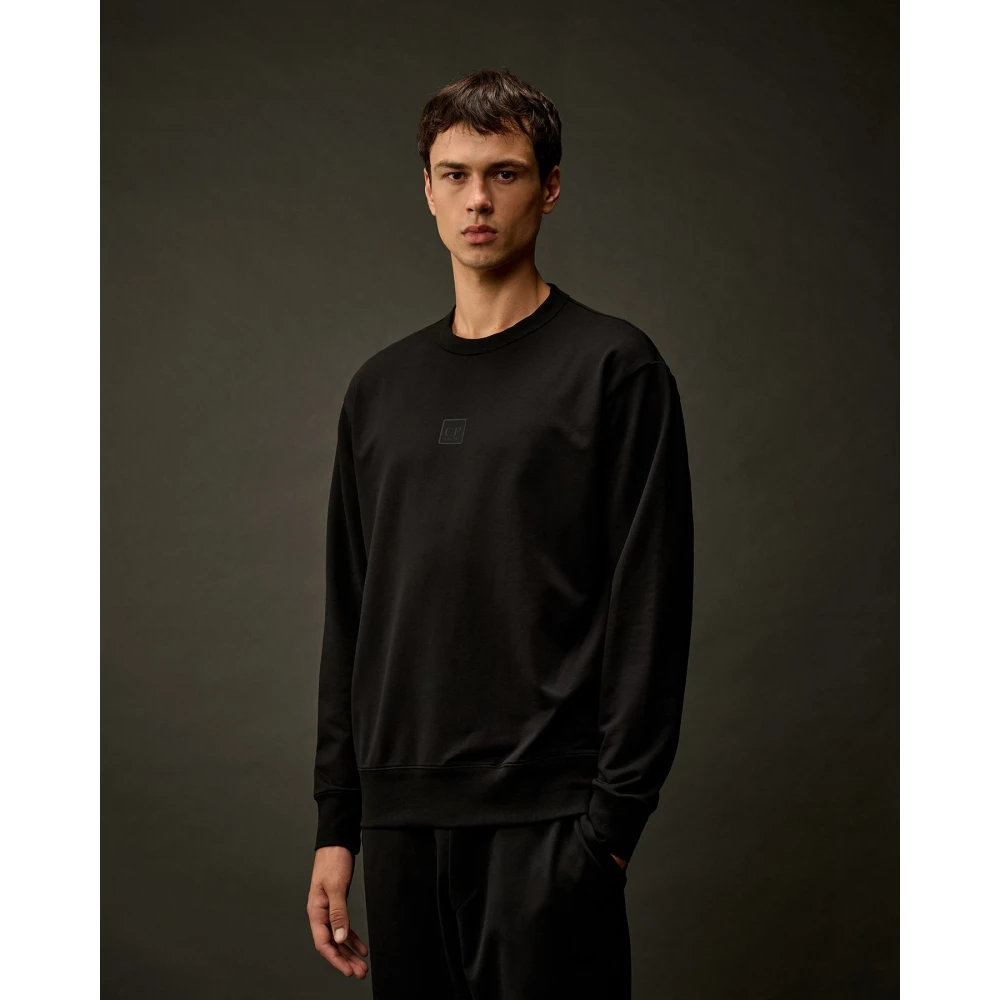 C.P. Company Zwarte Metropolis Logo Crew Neck Sweatshirt Black Heren