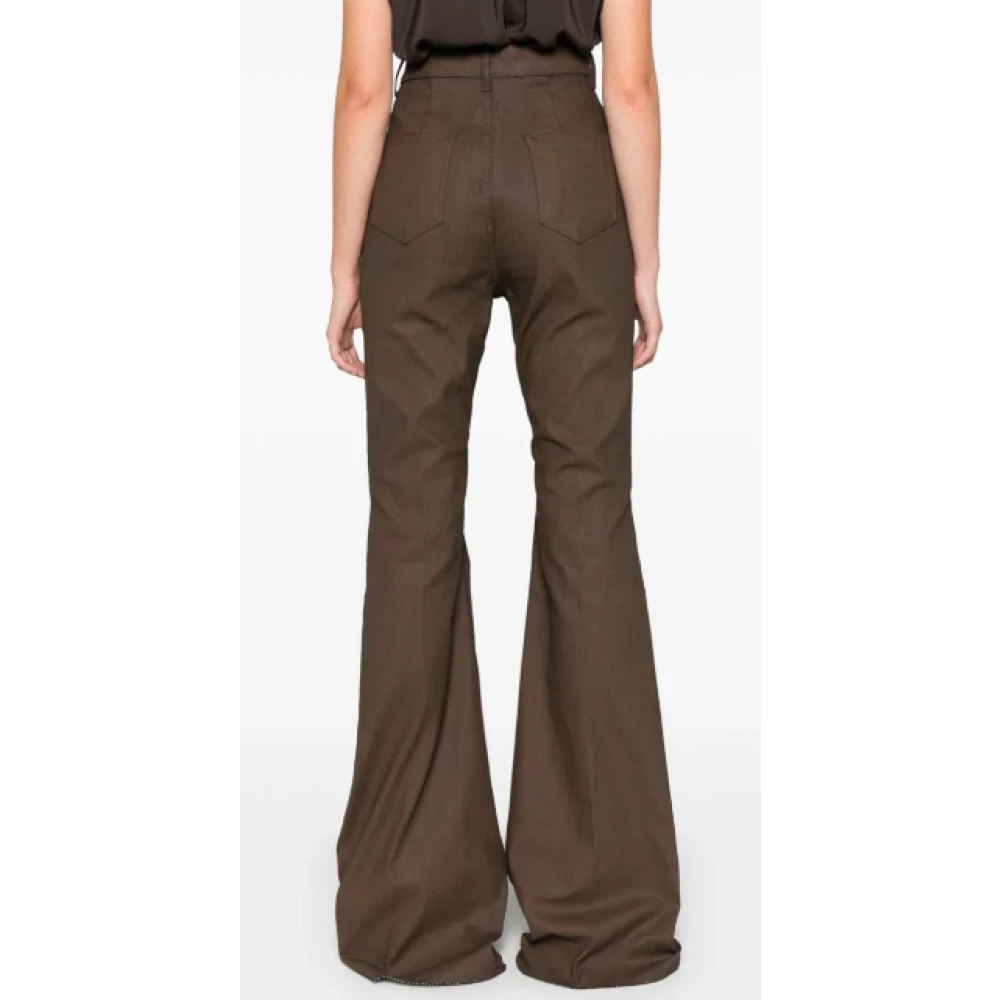 Rick Owens Denim Bootcut Broek Bolan Bean Brown Dames