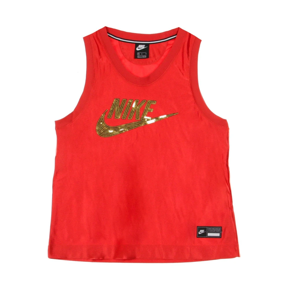 Nike Rood Metallic Goud Tanktop Red Dames