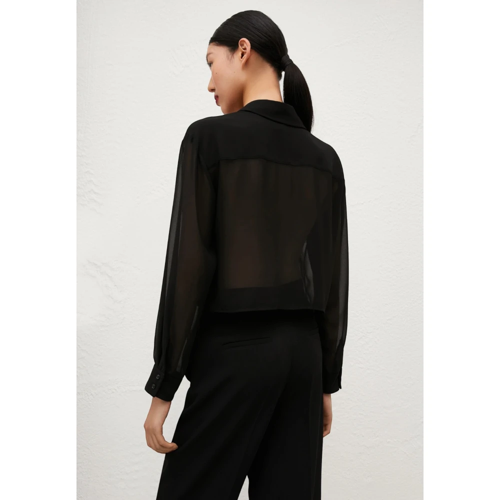 Marella Zwarte overhemd met lange mouwen Forbice Black Dames