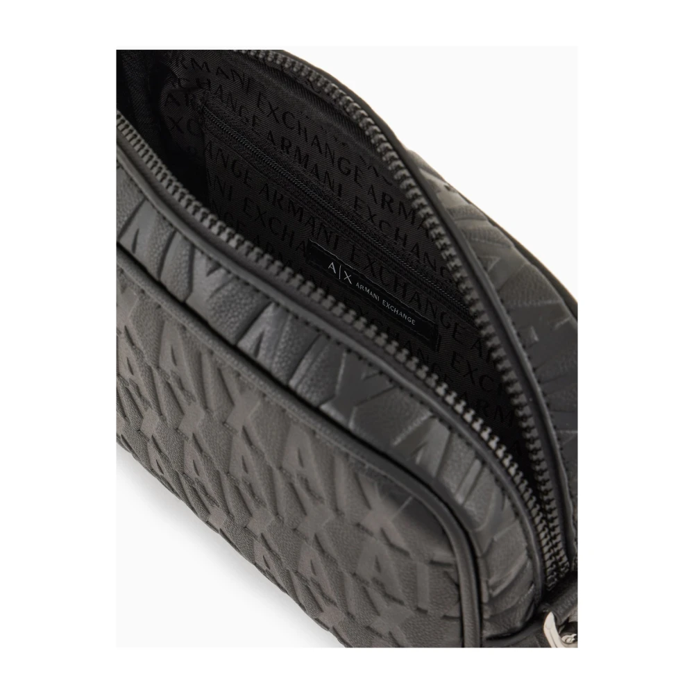 Emporio Armani Zwarte Beauty Case Logo Allover Black Heren