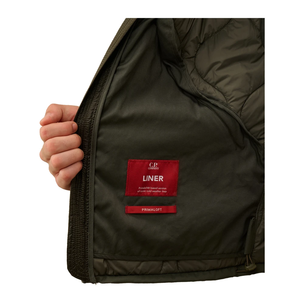 C.P. Company Gewatteerde nylon jas met Primaloft Silver Green Heren