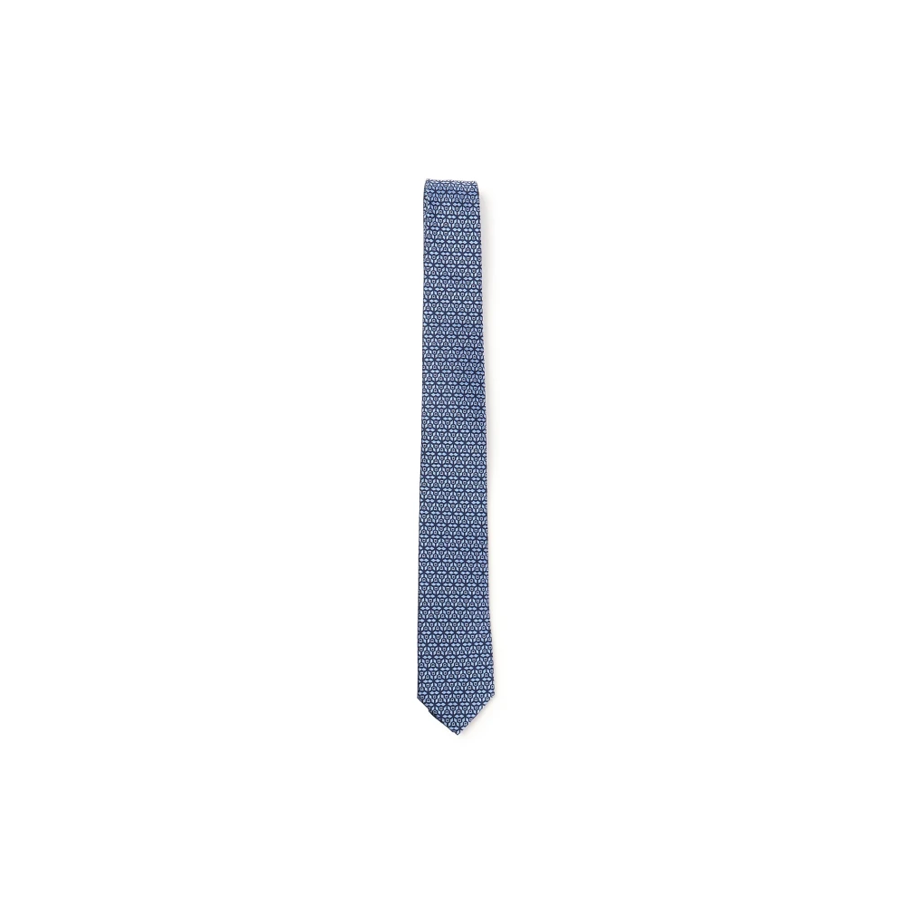 Salvatore Ferragamo Elegante Zijden Stropdassen Collectie Blue Heren