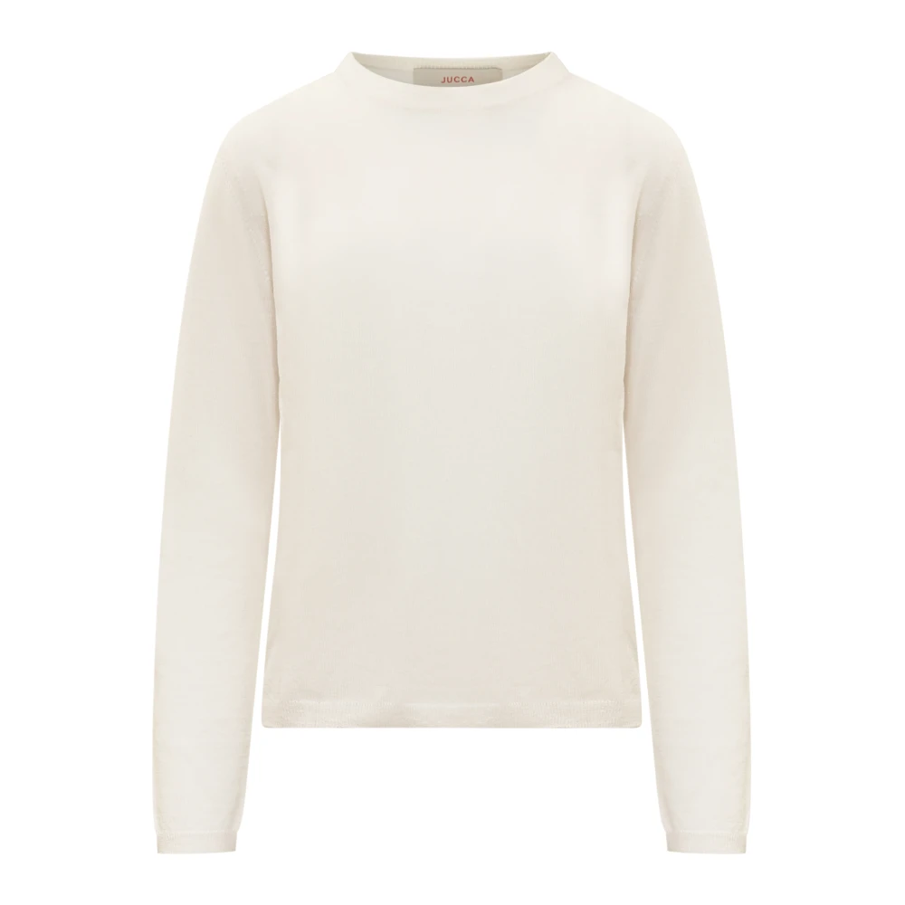 Jucca Witte Crew Neck Gebreide Trui White Dames