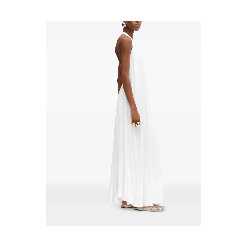 Jacquemus Witte V-hals Open Rug Jurk White Dames