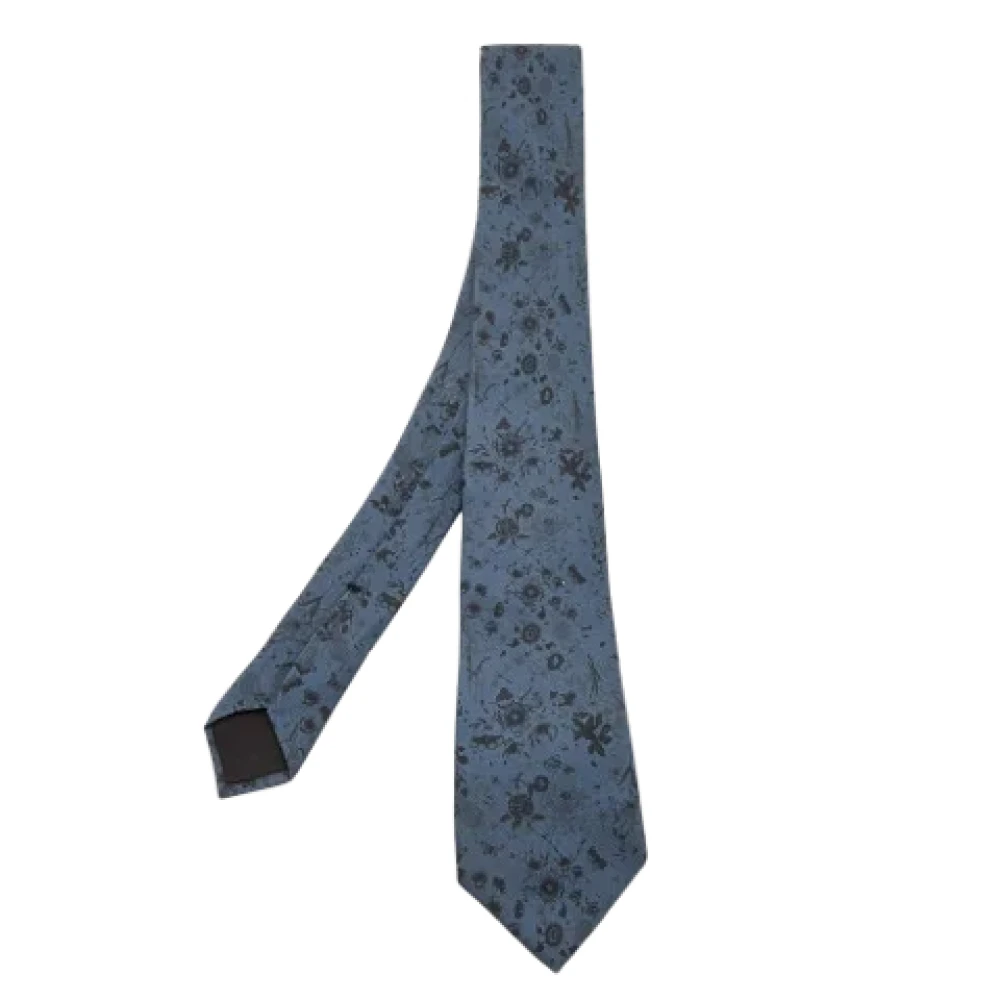 Gucci Vintage Pre-owned Silk home-office Blue Heren