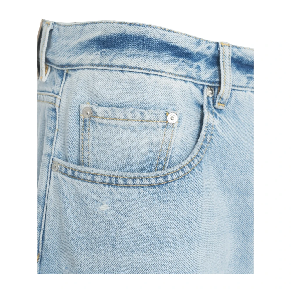 Icon Denim Blauwe Distressed Wide Leg Jeans Blue Heren