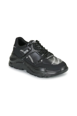 black-printed-sneakers-lace-up-round-toe