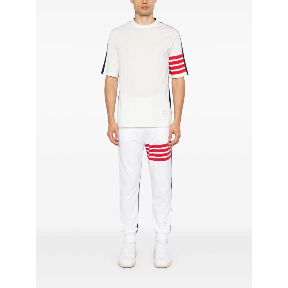 Thom Browne Gestreepte Crew Neck T-shirts en Polos White Heren