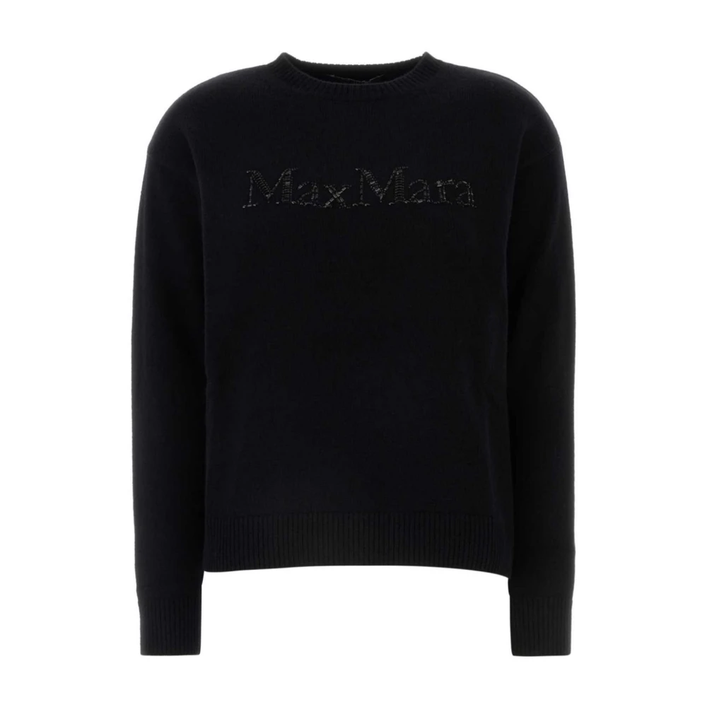 Max Mara Zwarte trui met logodecoratie Black Dames