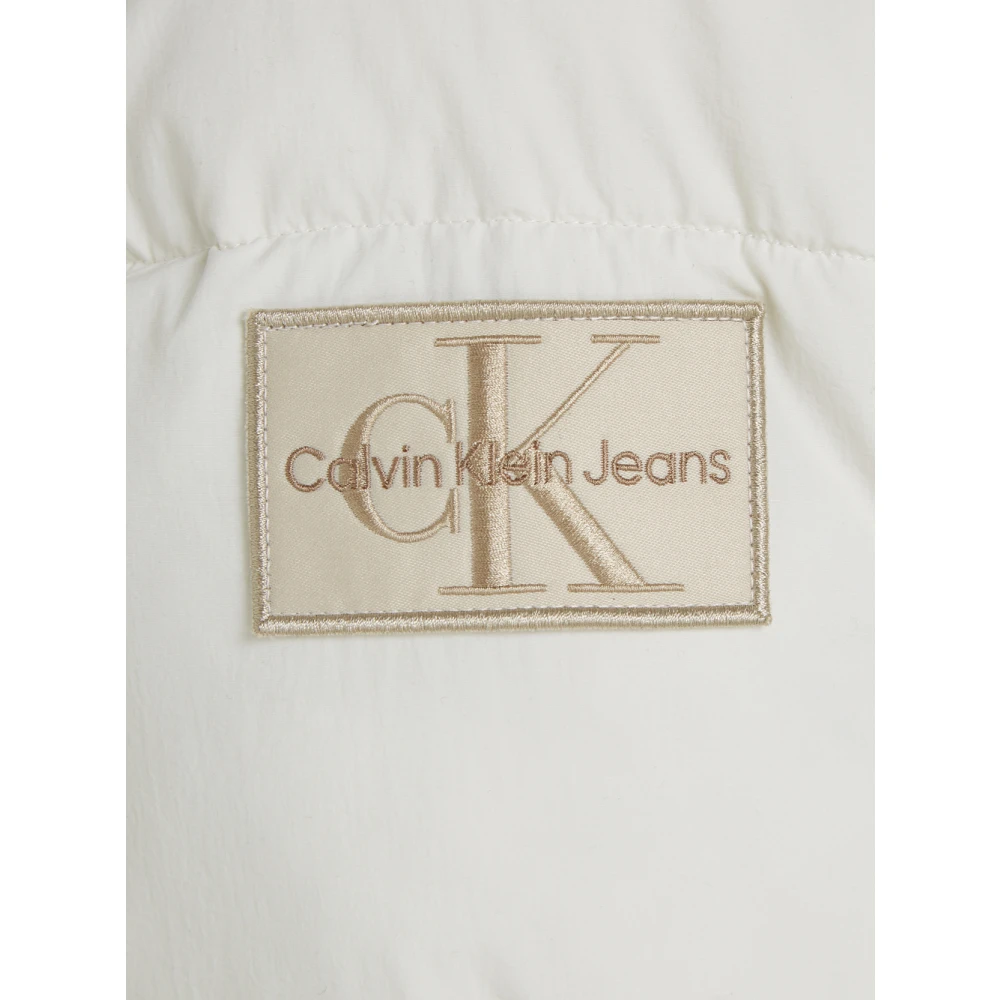 Calvin Klein Essentiële Ivoor Jassen met Capuchon White Heren