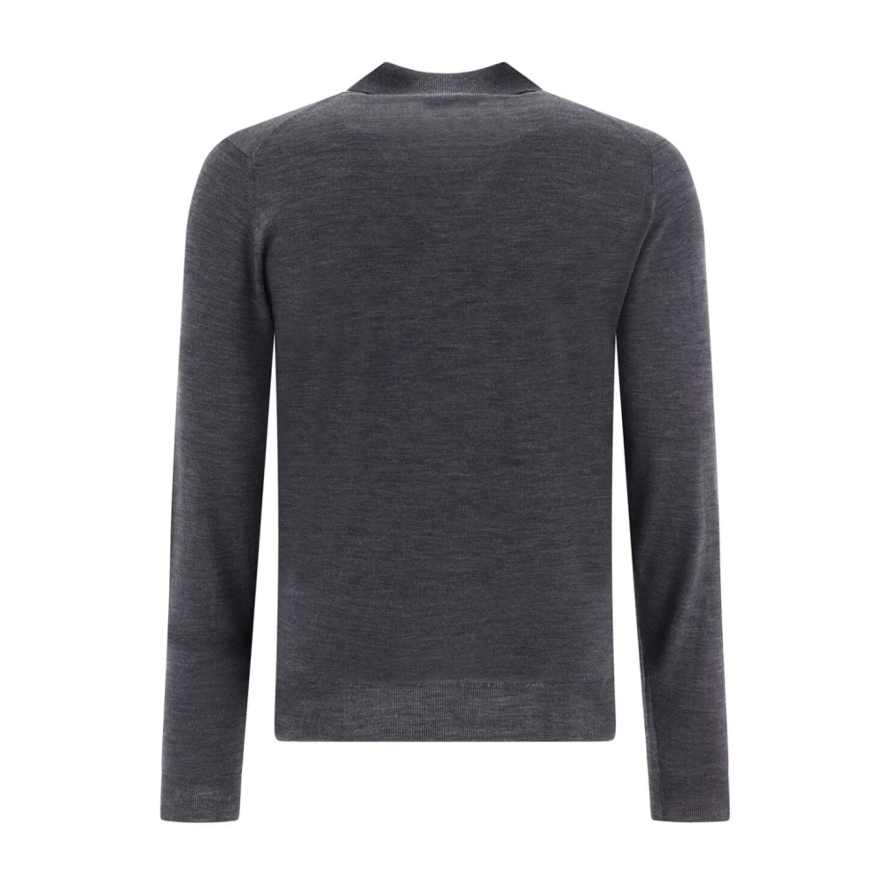 John Smedley Houtskool Overhemd met Lange Mouwen Black Heren