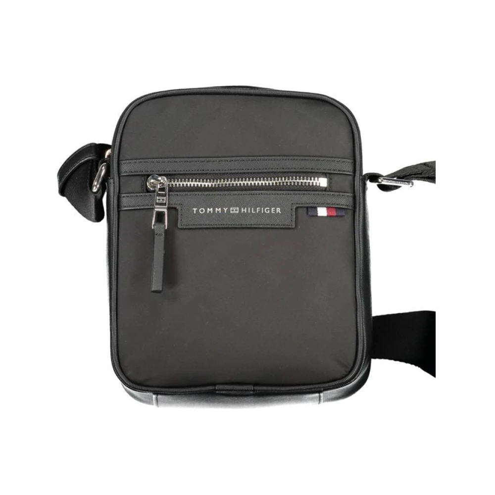 Tommy Hilfiger Zwarte Polyester Schoudertas met Verstelbare Band Black Heren