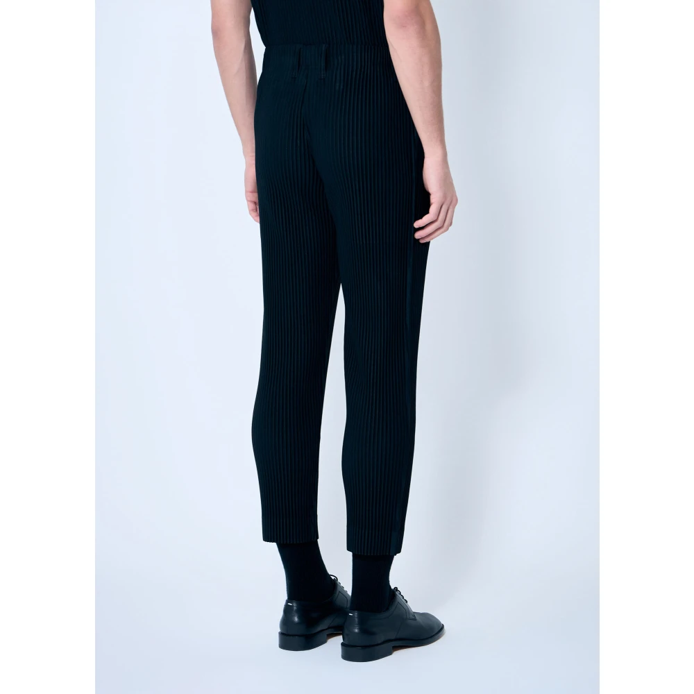 Issey Miyake Elastische Taille Geplooide Broek Black Heren