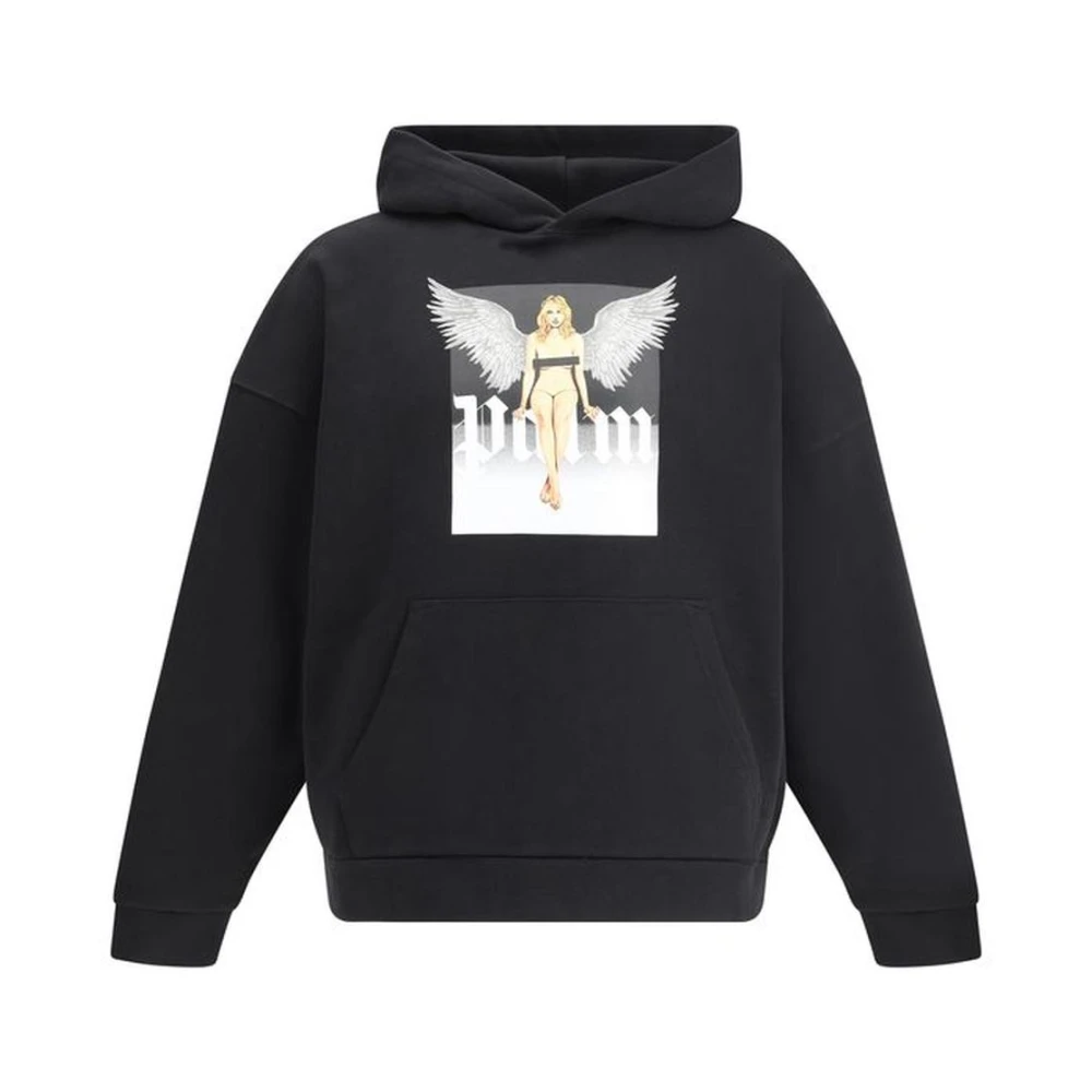 Palm Angels Pin Up Katoenen Hoodie met Maxi Print Black Heren