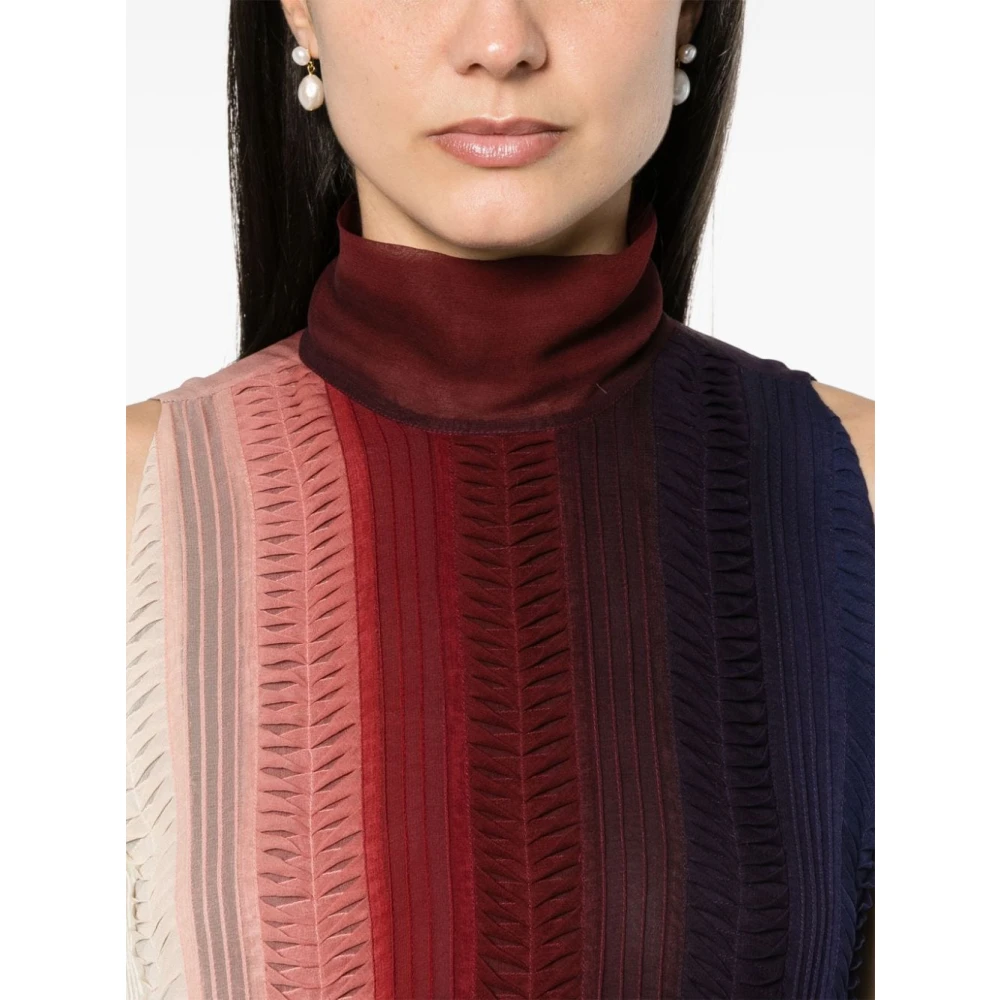 Forte Multicolor Jurk met Hoge Hals Multicolor Dames