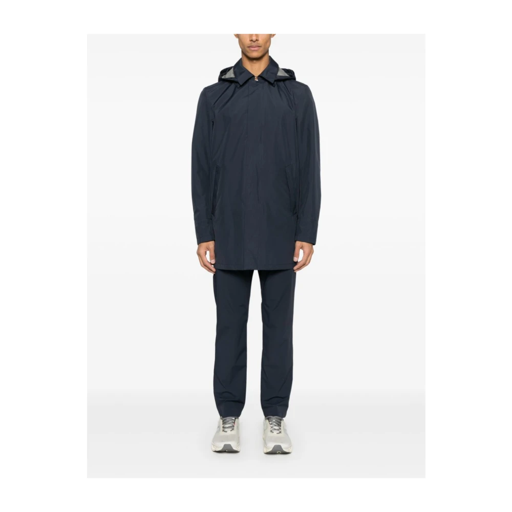 Herno Elastische Broek met Trekkoord en Plooidetails Blue Heren