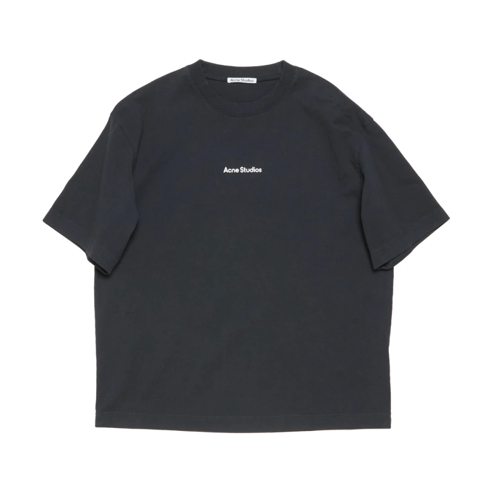 Acne Studios Zwart Stempel Logo T-shirt Black Heren