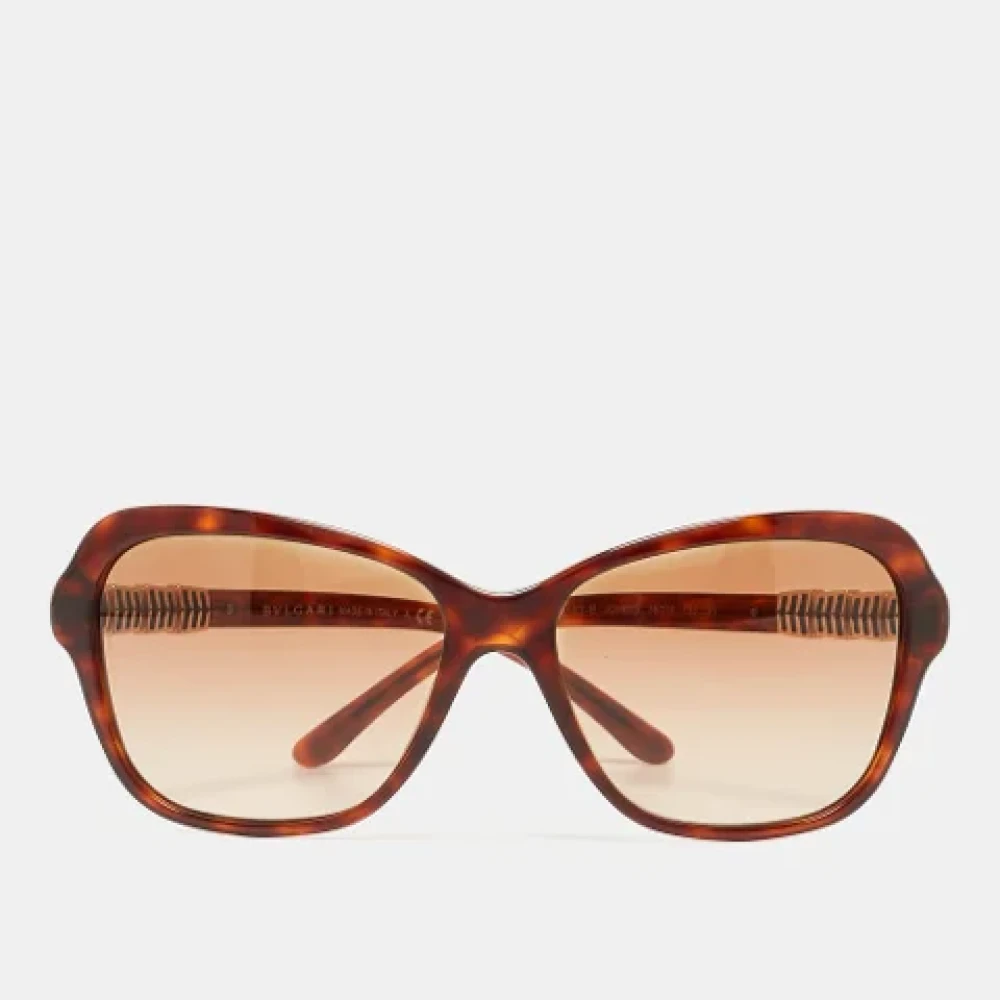 Bvlgari Vintage Pre-owned Acetate sunglasses Brown Dames