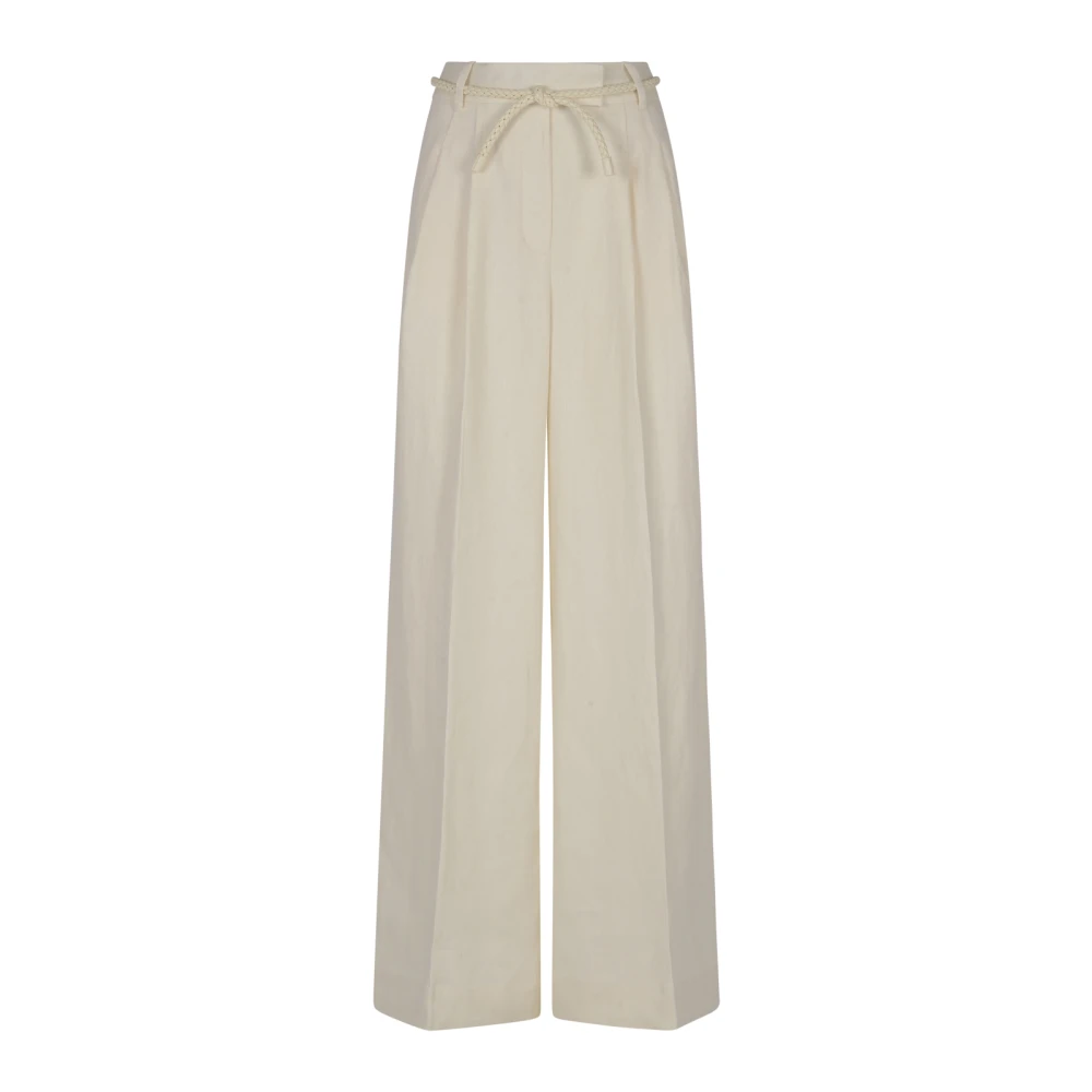 Zimmermann Witte Linnen Wijde Pijp Broek White Dames
