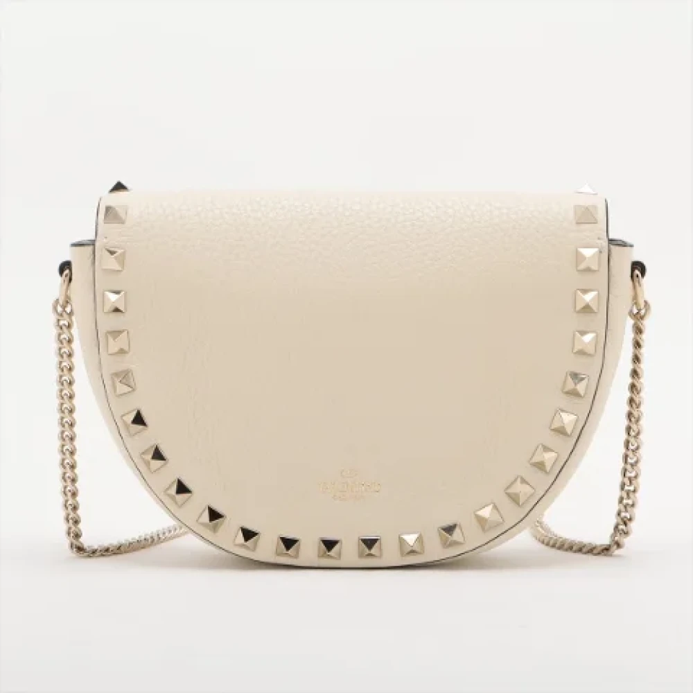 Valentino Vintage Pre-owned Leather handbags Beige Dames
