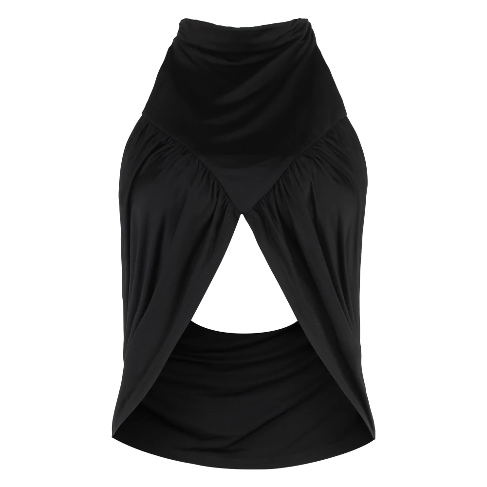 Nina Ricci Open-Rug Viscose Top Black Dames