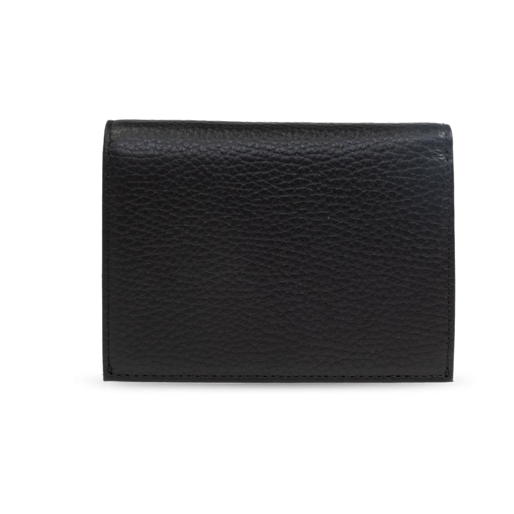 Emporio Armani Leren portemonnee Black Unisex