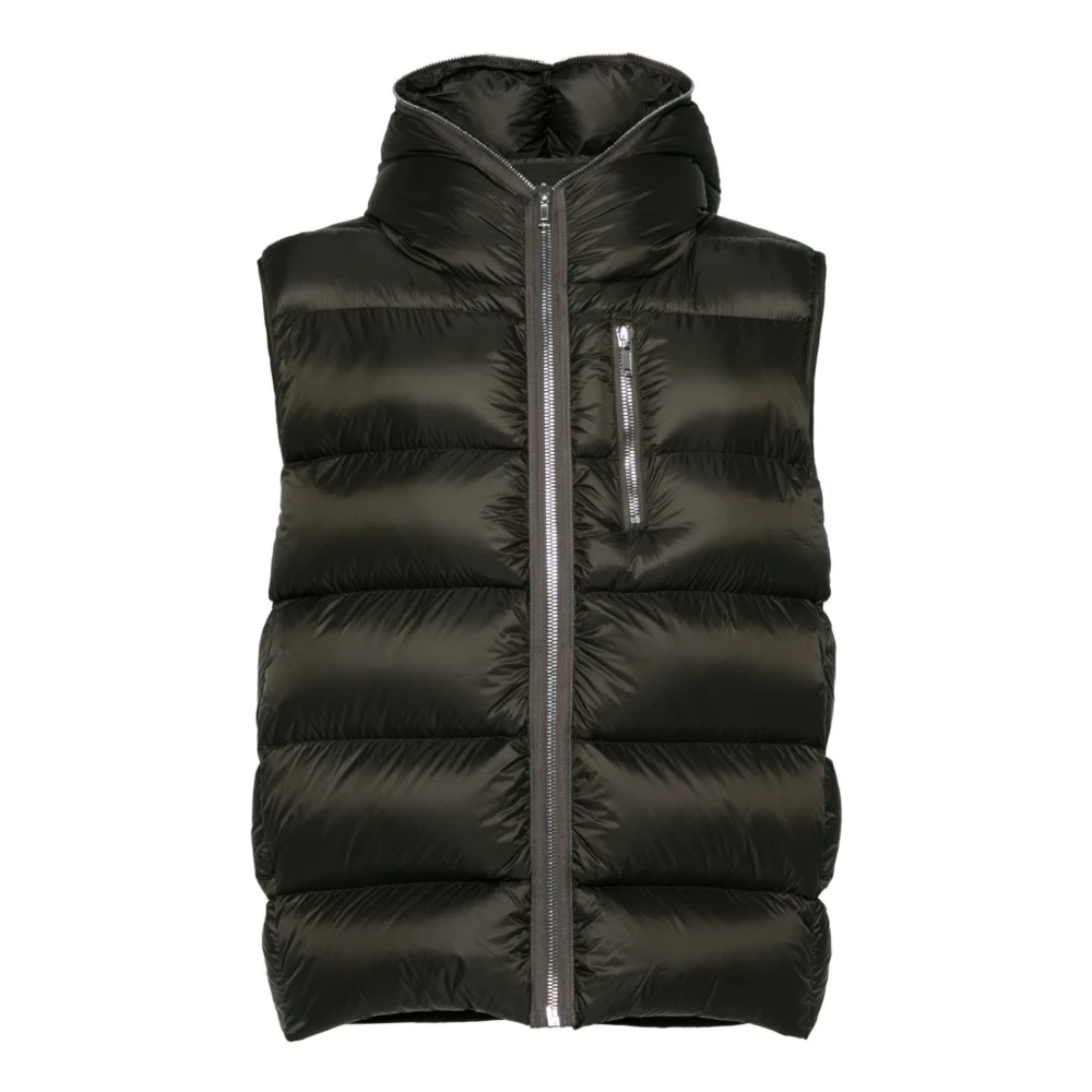Rick Owens Groene Gewatteerde Vest Reliëf Ontwerp Green Heren