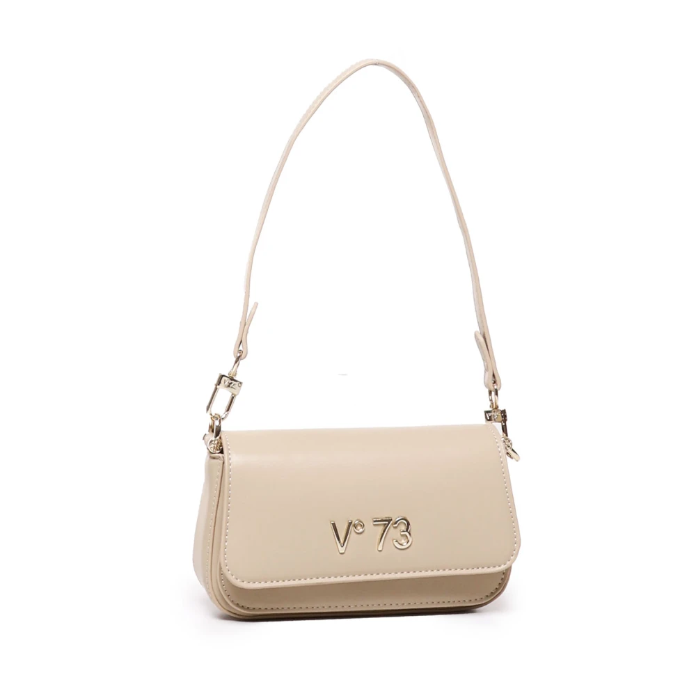 V73 Beige Schoudertas met Afneembare Band Beige Dames