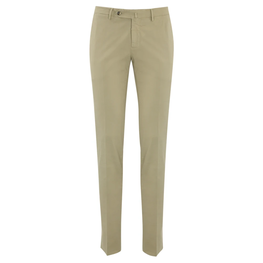 PT Torino Beige Katoenen Twill Broek Slim Fit Beige Heren