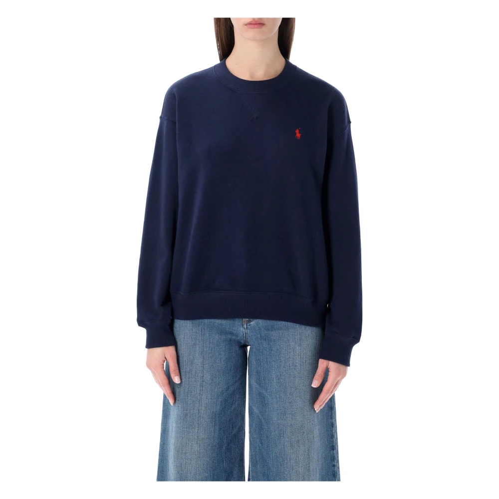 Polo Ralph Lauren Women's Blue Classic Crew Neck Fleece