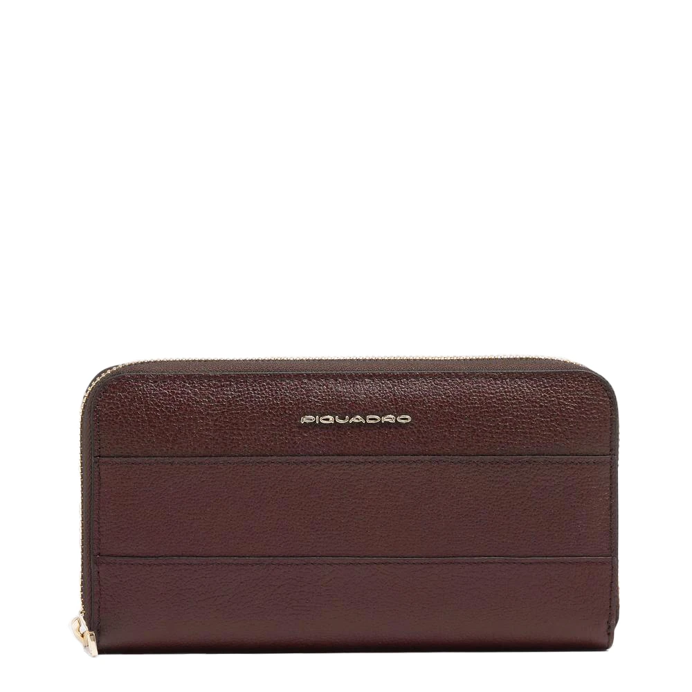 Piquadro Femme Rouge Accessoires, Taille: One Size Grand Portefeuille Avec 4 Soufflets, Porte-Monnaie, Porte-Cartes De Crédit Et Protection Rfid