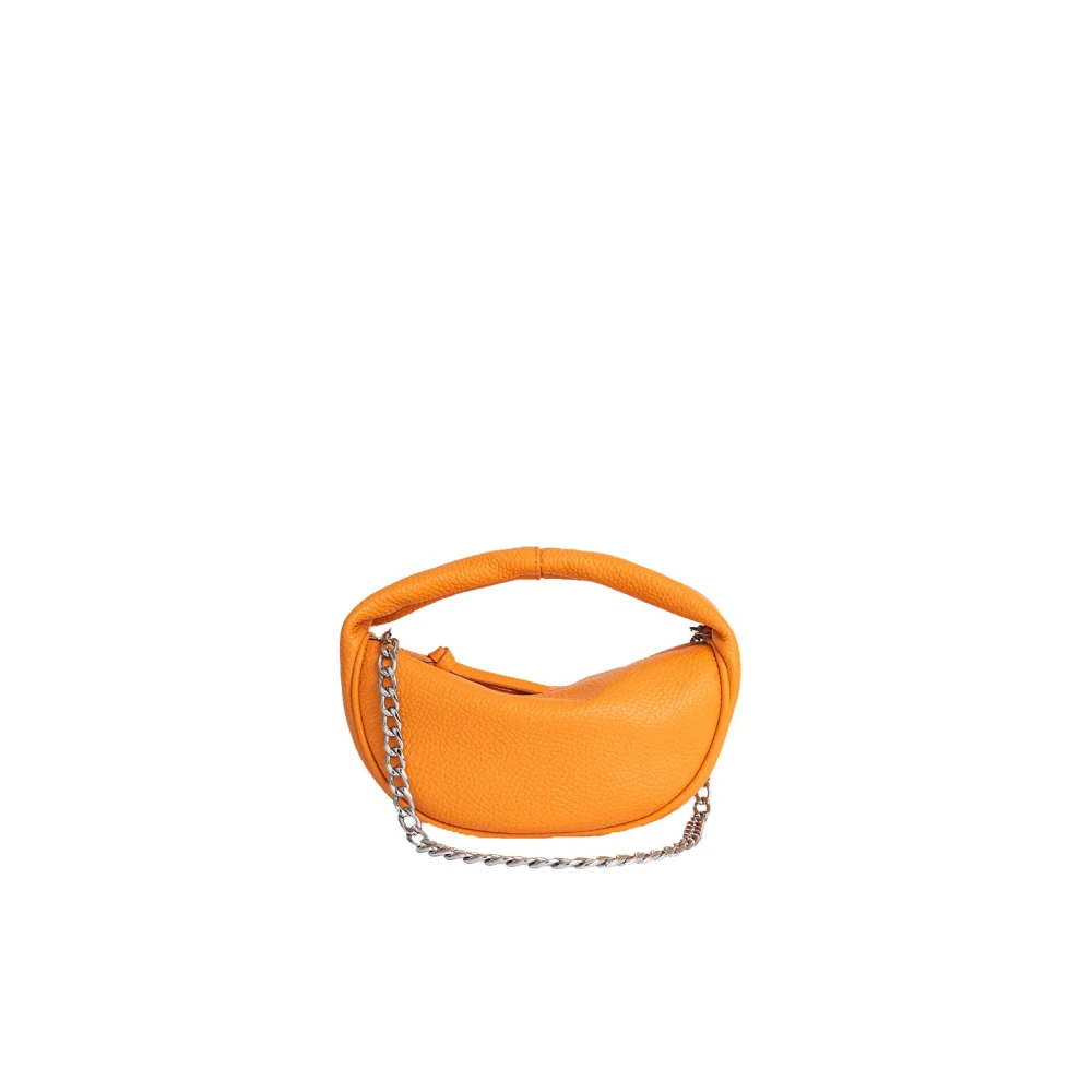 By Far Women's Orange Leather Handbag With Chain Strap - Handbags - One Size - Bags