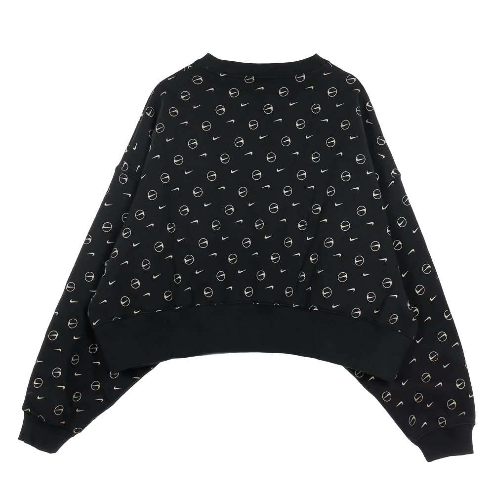 Nike Allover Print Crewneck Sweatshirt Black Dames