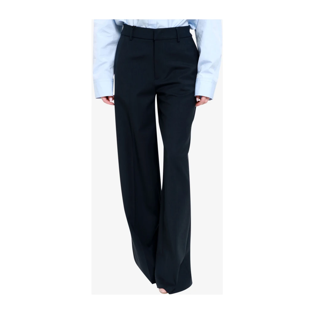 PT Torino Blauwe Wol Maatwerk Broek Blue Dames