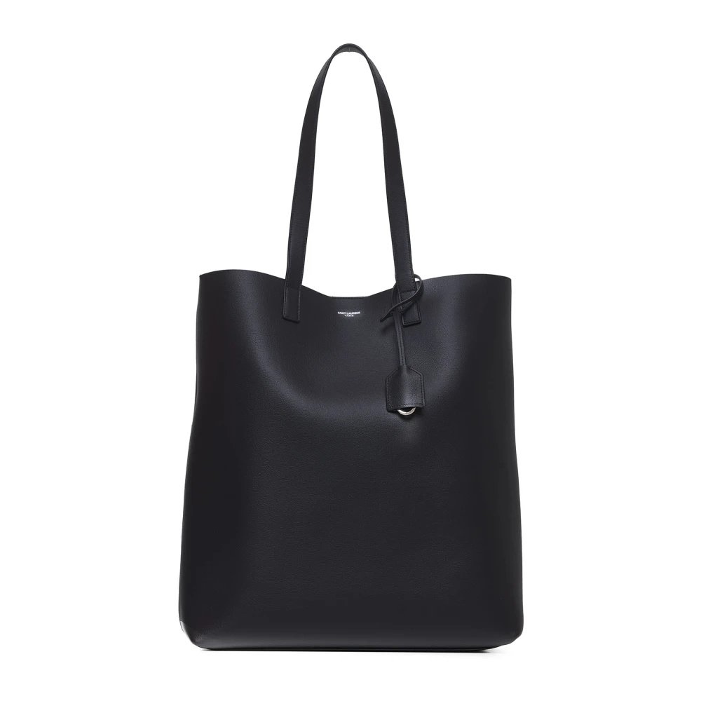 Saint Laurent Stoere Zwarte Leren Tote Tas Black Heren