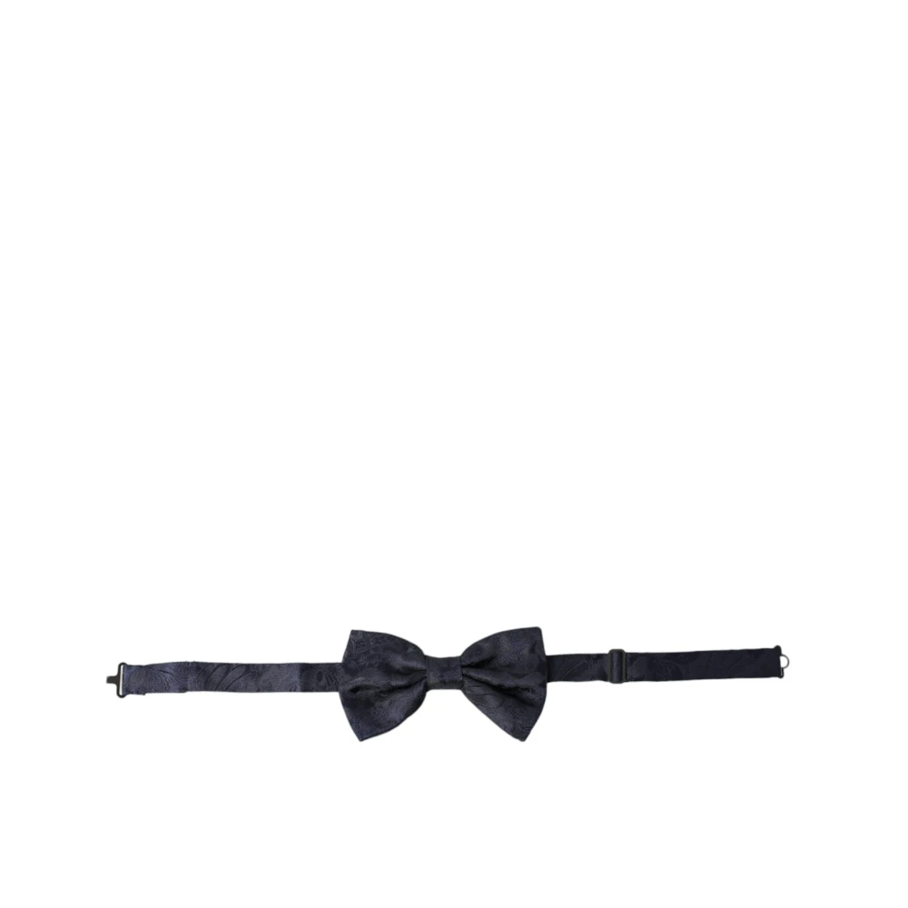 Dolce & Gabbana Elegante Blauwe Zijden Vlinderdas Blue Heren