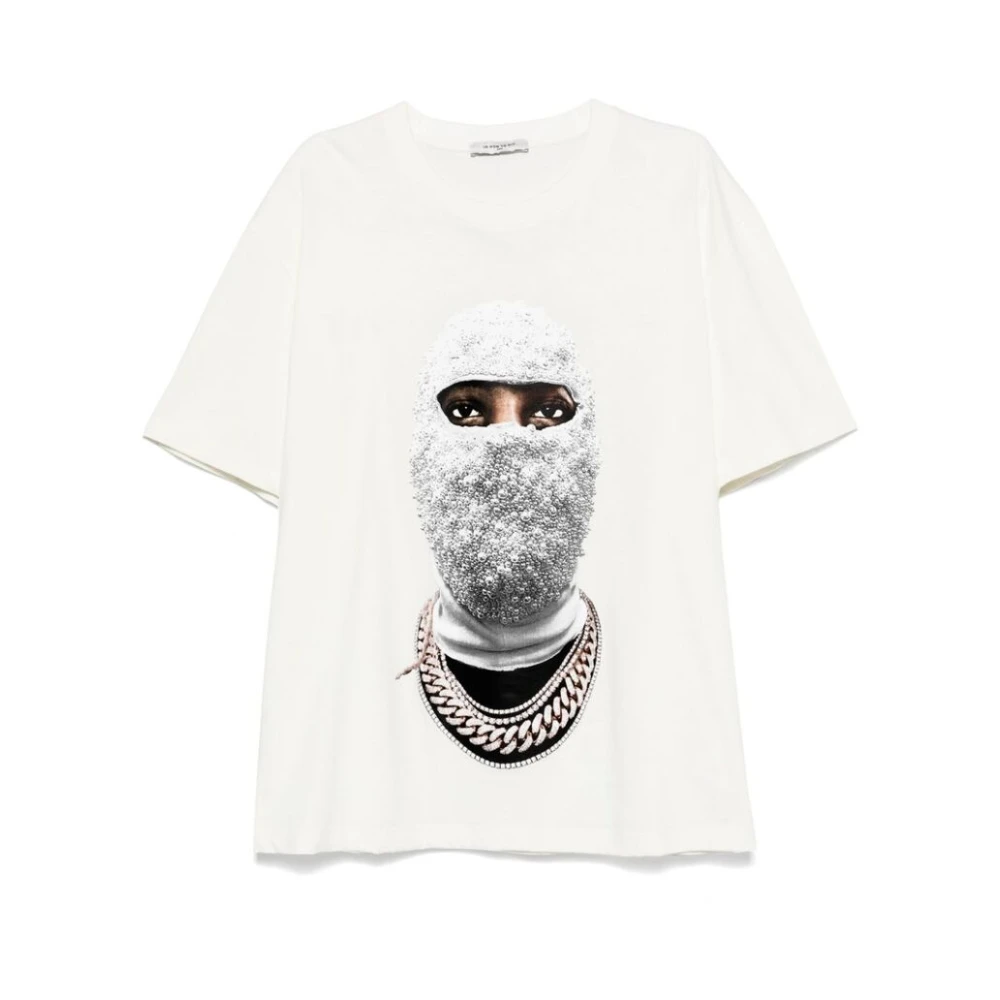 IH NOM UH NIT Future Mask Print Katoenen T-shirt White Heren