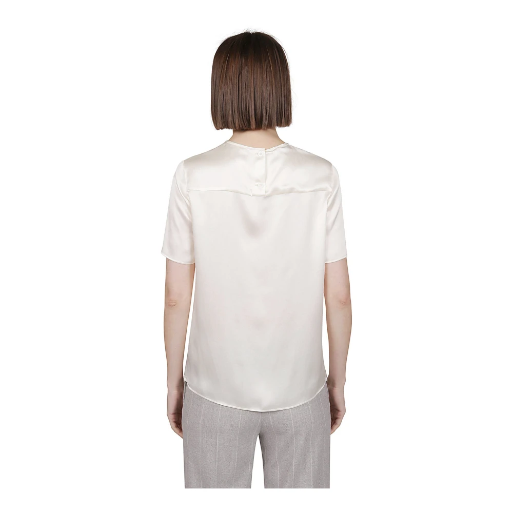 Eleventy Zijden Ronde Hals T-shirt Gray Dames