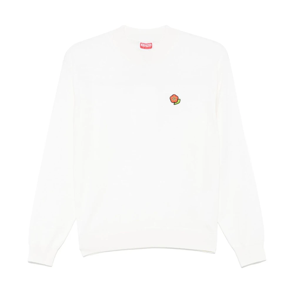 Kenzo Women's Beige Almond Logo Patch Crew Neck