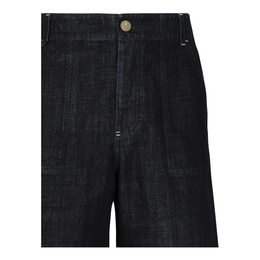 Jacquemus Denim Bermuda Shorts Straight Leg Blauw Blue Heren
