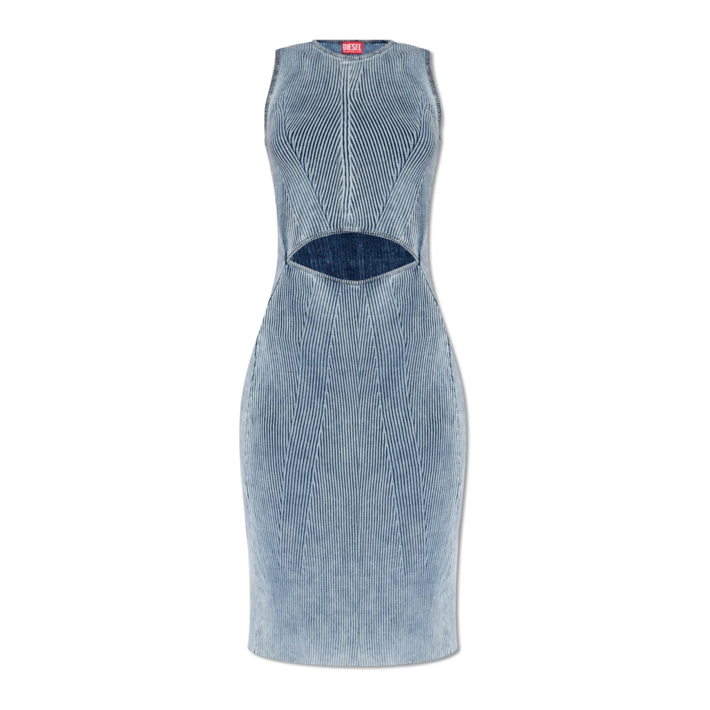 Diesel Ribbstickad ärmlös klänning Blue, Dam